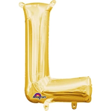 16 In. Letter L Gold Supershape Foil Balloon